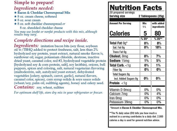 Bacon & Cheddar Cheesespread Mix