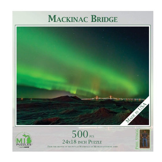 Mackinac Bridge Northern Lights 500 pc Puzzle