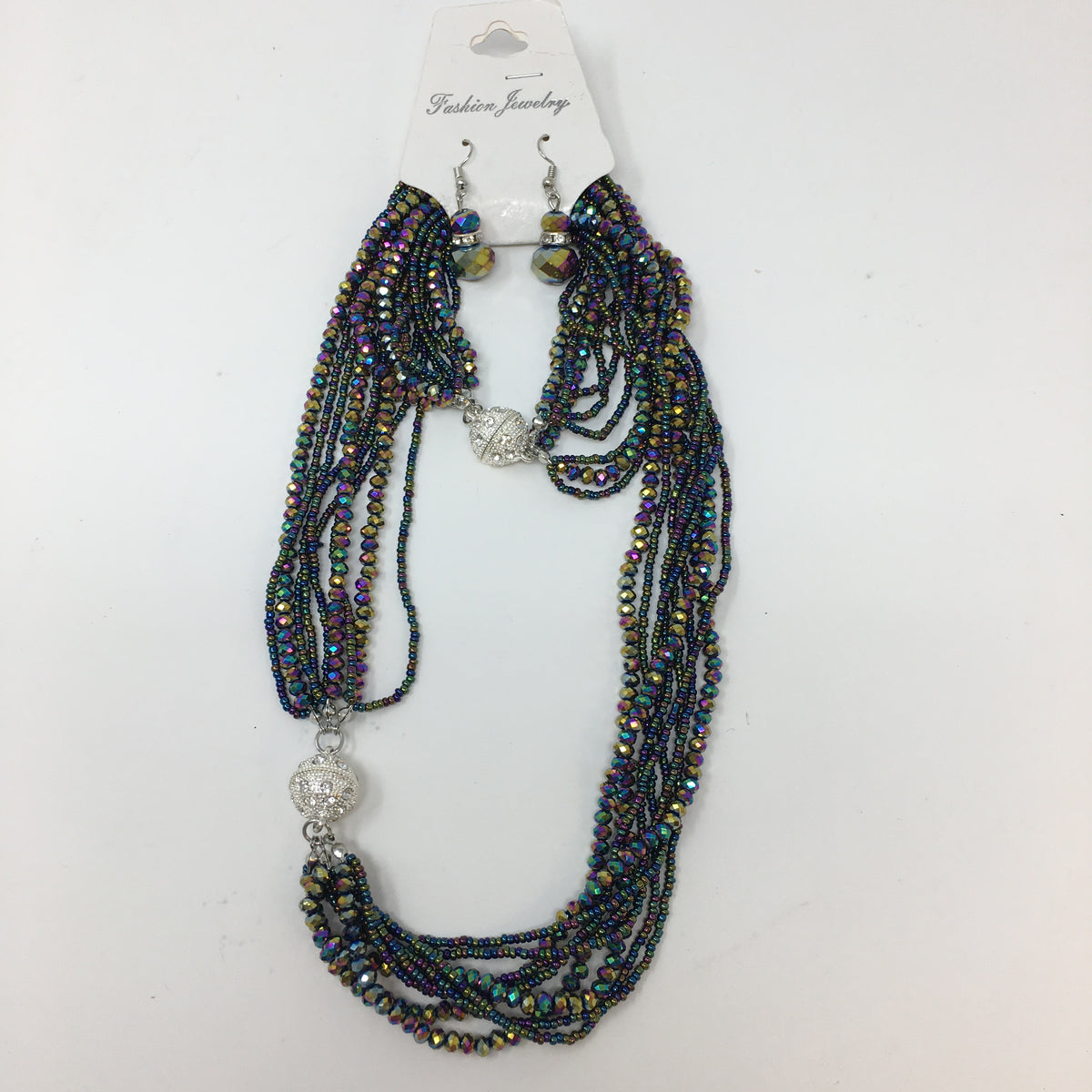 Multi Strand Magnetic Necklace/Bracelet/Earring Set