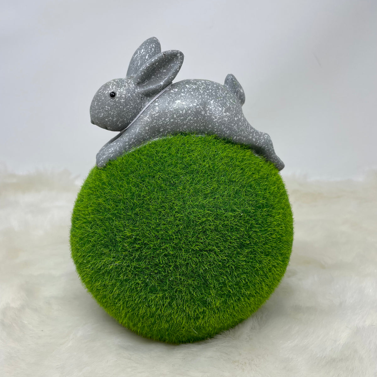 7.6&quot;H Resin Bunny on Moss