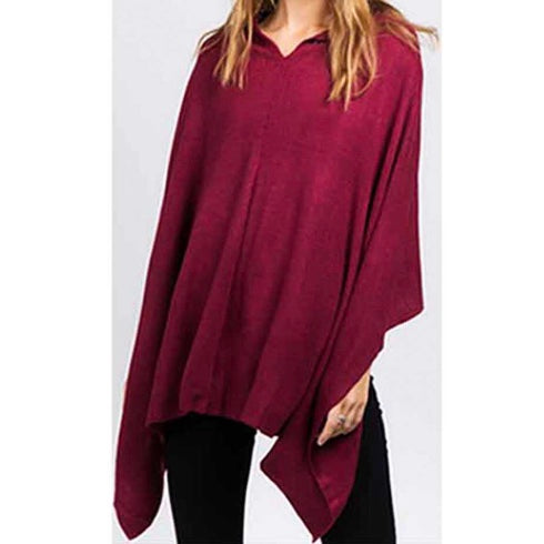 Convertible Solid Color Poncho