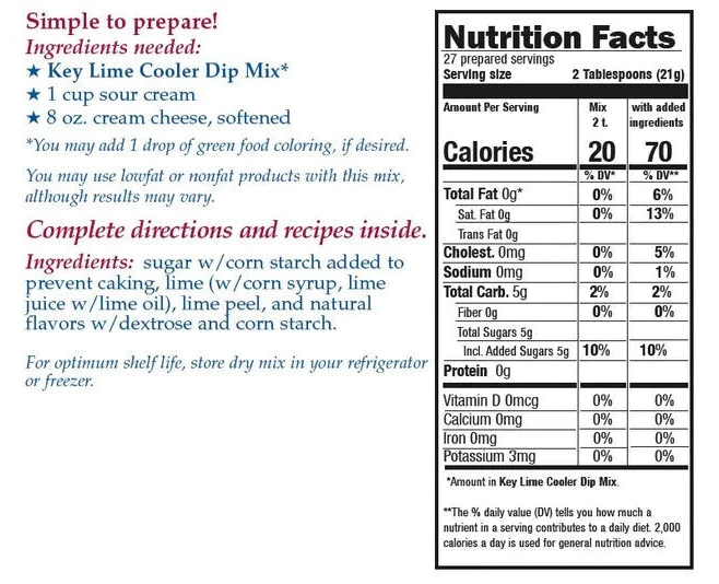 Key Lime Cooler Dip Mix