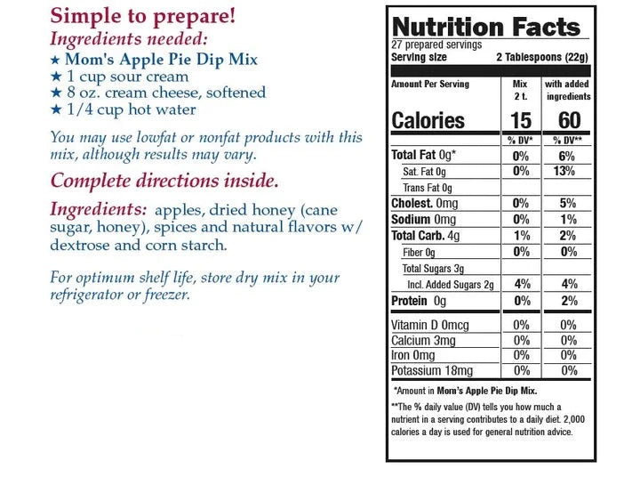 Mom's Apple Pie Dip Mix