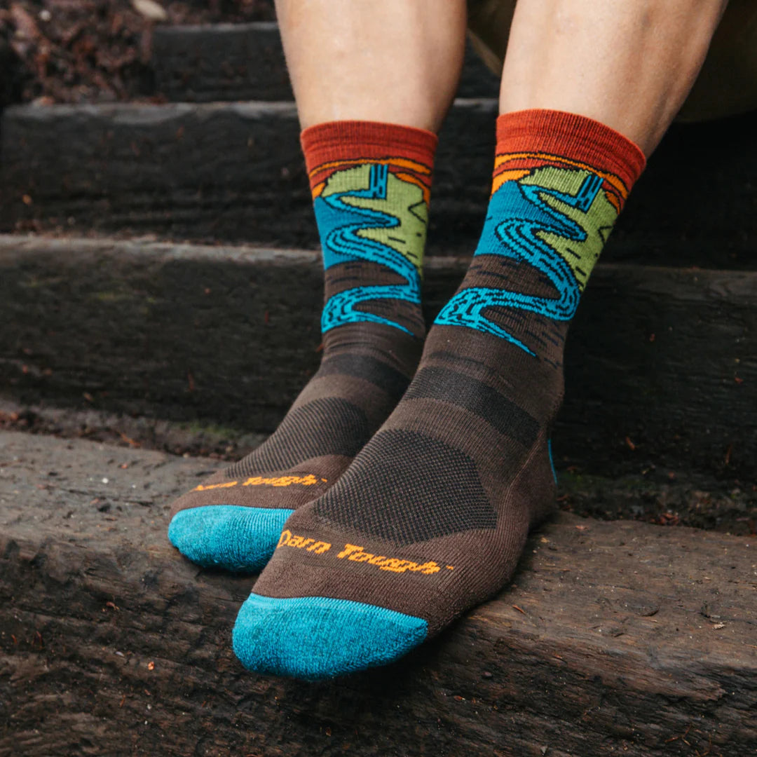 Men&#39;s Chasing Waterfalls Micro Crew Cushion Lightweight Hiking Sock
