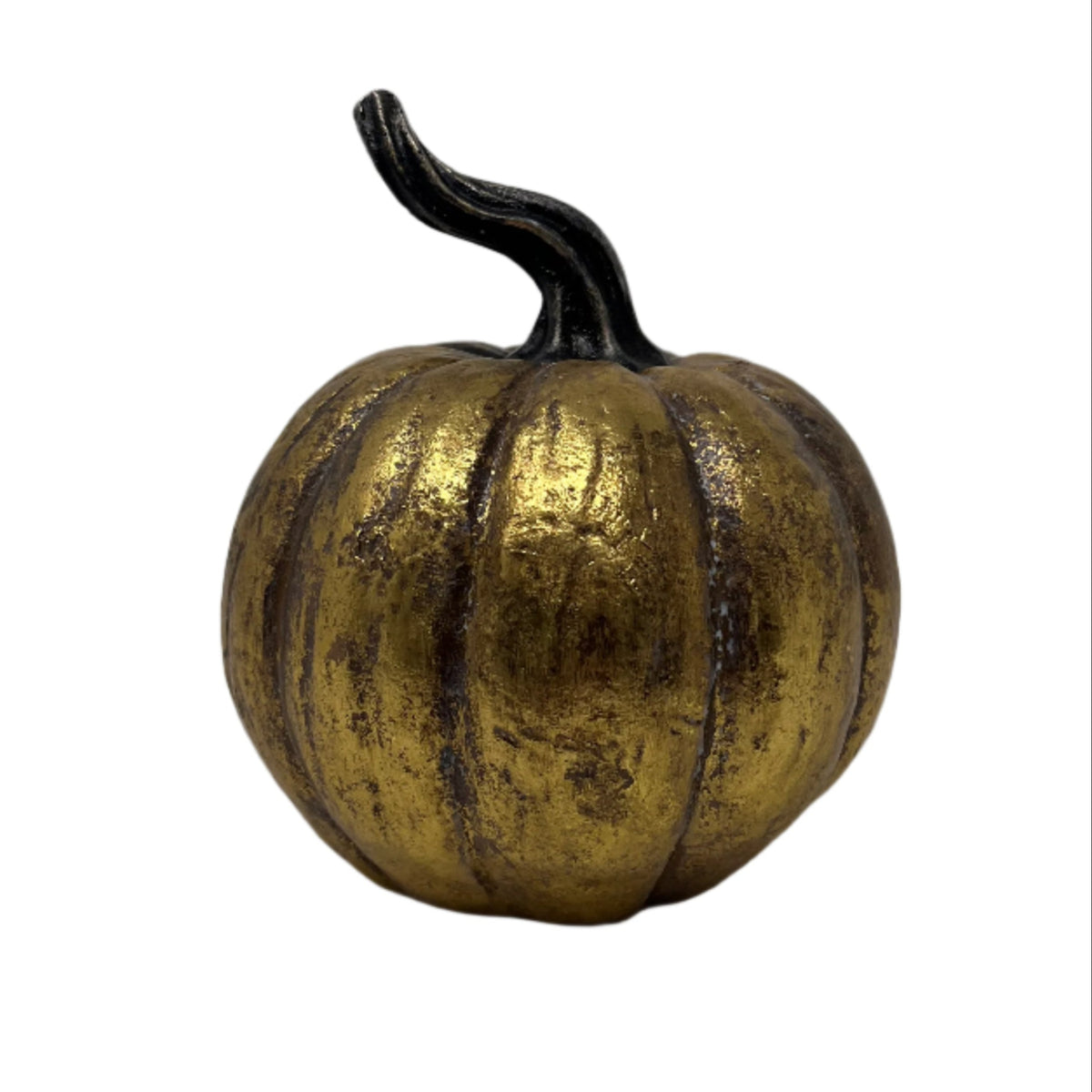 Gold Resin Pumpkin Figurine 6.3&quot;