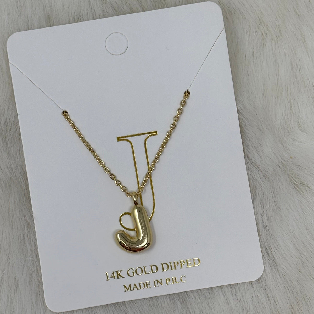 Sm Gold Bubble Initial Necklace