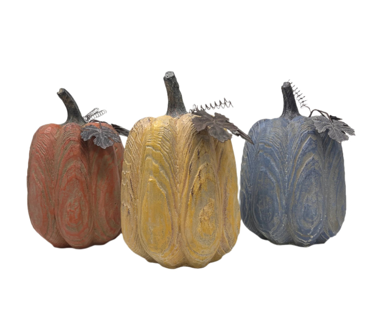 Resin &amp; Metal Harvest Pumpkin 8.4&quot;H