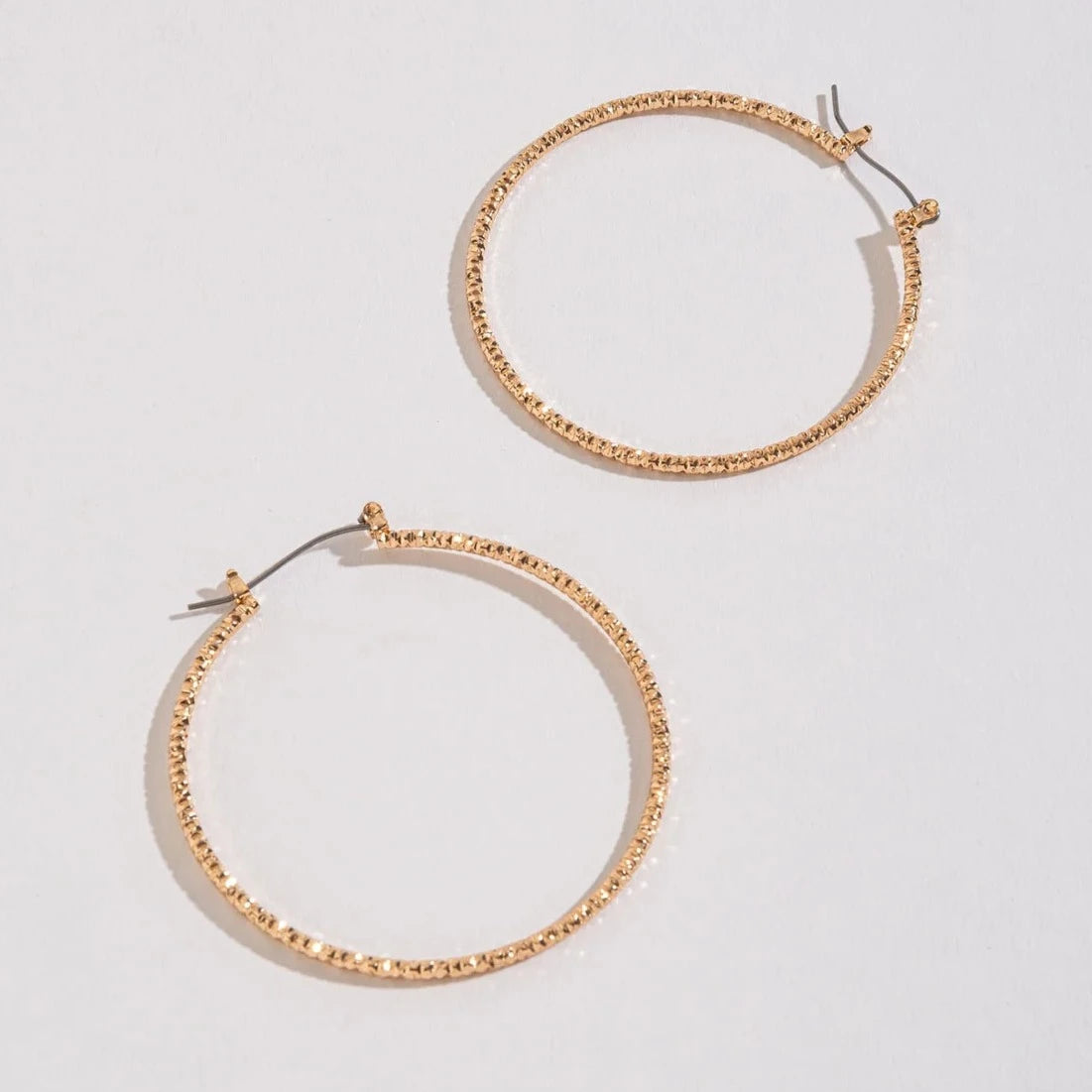 Large Textured Hoop Earrings