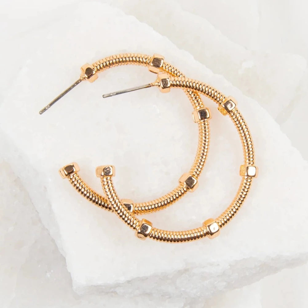 Md. Textured C Hoop Earrings