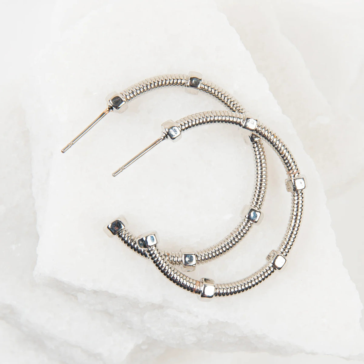 Md. Textured C Hoop Earrings