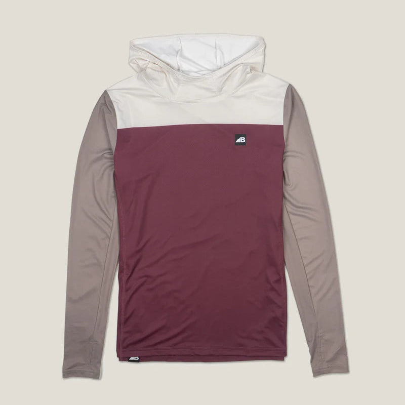 Women's Ascent UPF50 Sun Hoodie - Burgundy Block