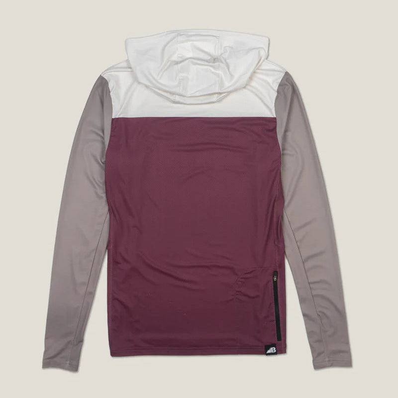 Women's Ascent UPF50 Sun Hoodie - Burgundy Block