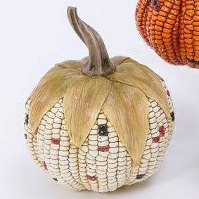 Resin Corn Cob Pumpkin 5.5&quot;H