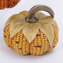 Resin Corn Cob Pumpkin 5.5&quot;H