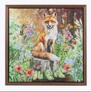 Wood Frame Woodland Canvas Painting