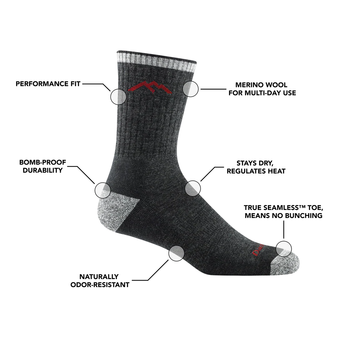 Men&#39;s Hiker Micro Crew Cushion Midweight Hiking Sock