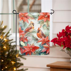 Cardinals In Winter Suede Garden Flag