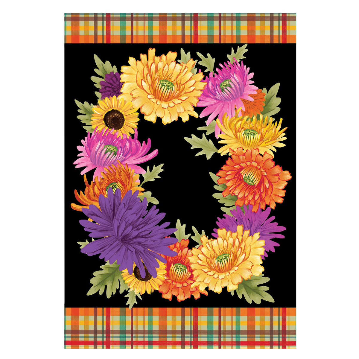 Fleur of Mums Applique Garden Flag