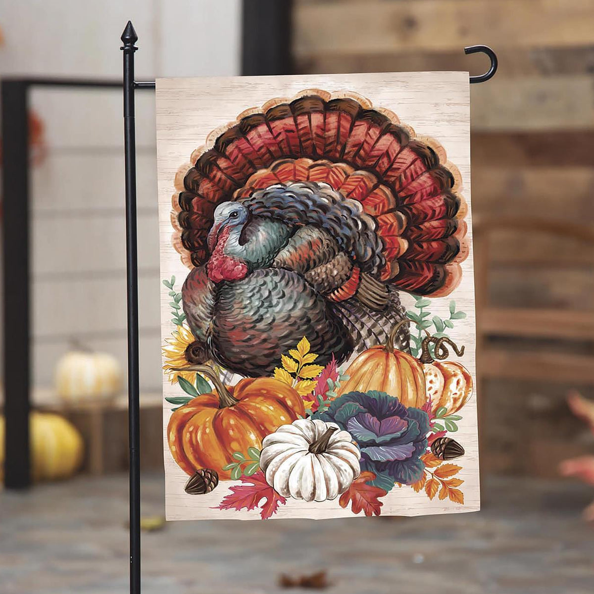 Elaborate Turkey Applique Garden Flag