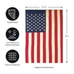 Tea Stained Patriotic American Garden Flag
