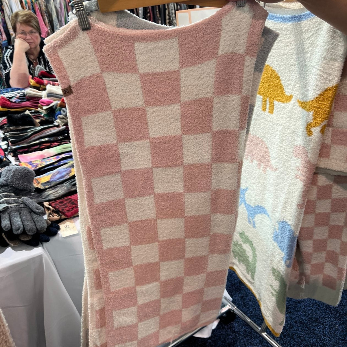 Child's Pink Checkered Blanket