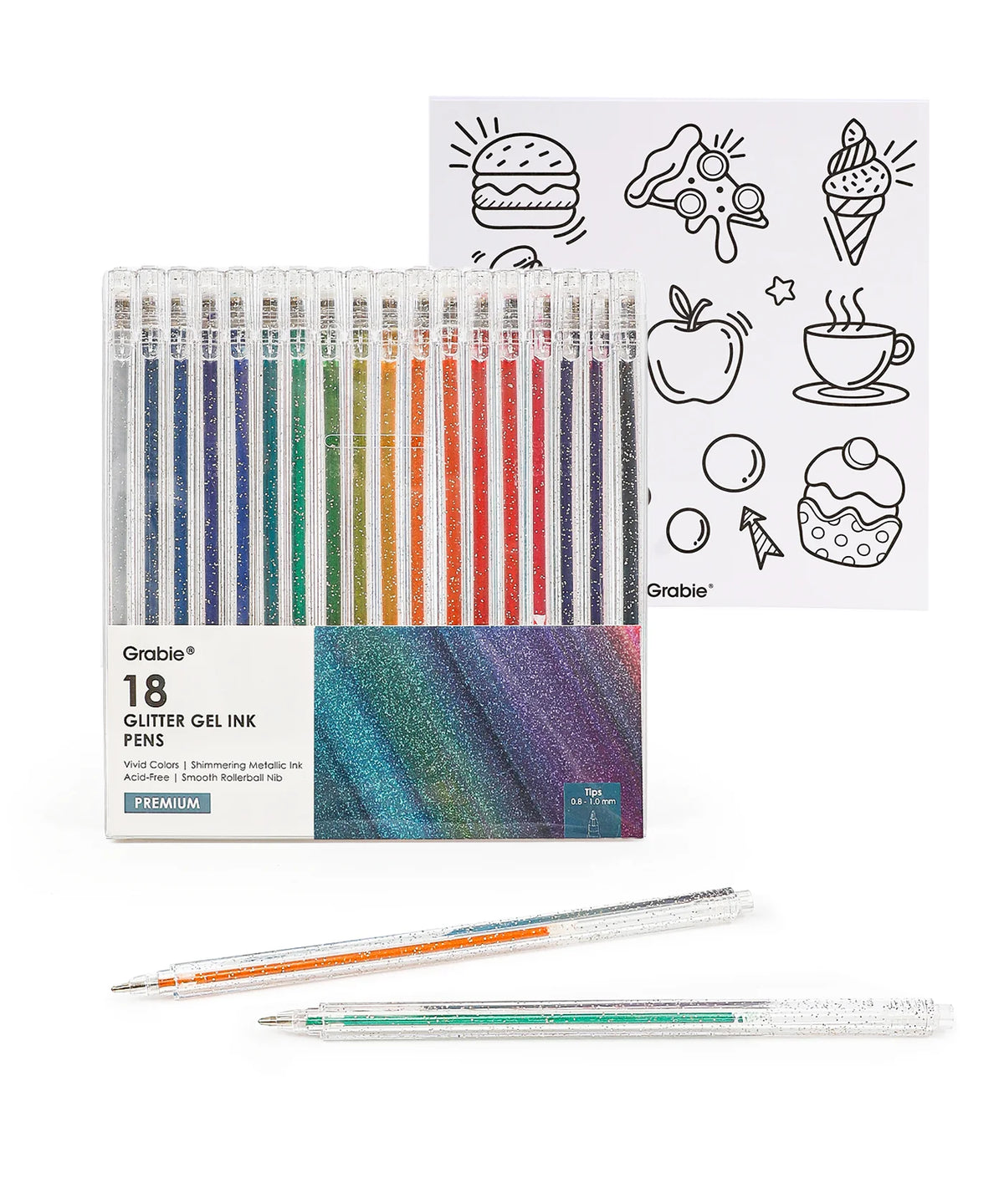 Iridescent Glitter Gel Ink Pen Set/18