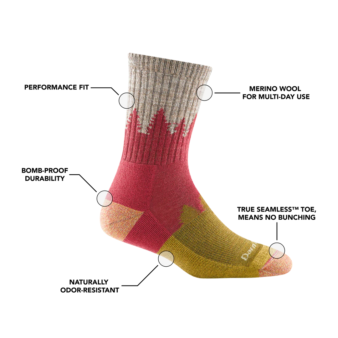 Women&#39;s Treeline Micro Crew Cushion Midweight Hiking Socks