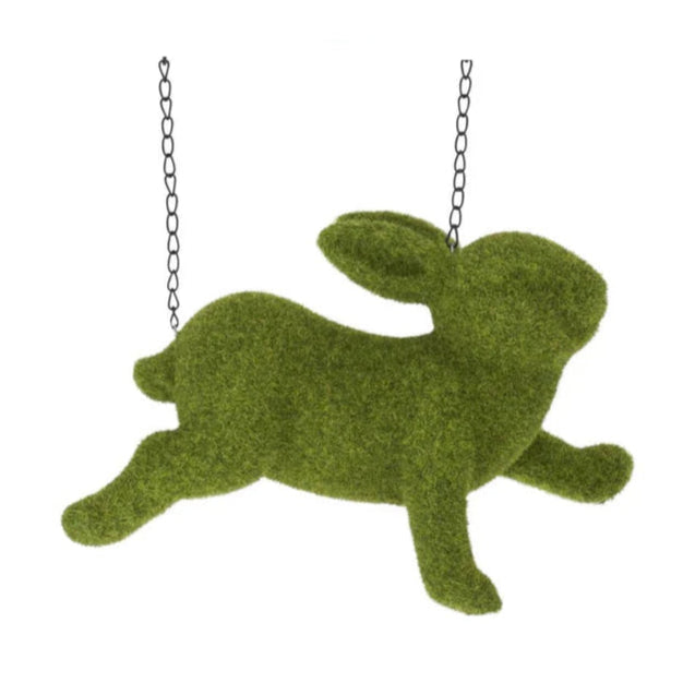 Flocked Moss Prancing Bunny for Arrow Holder