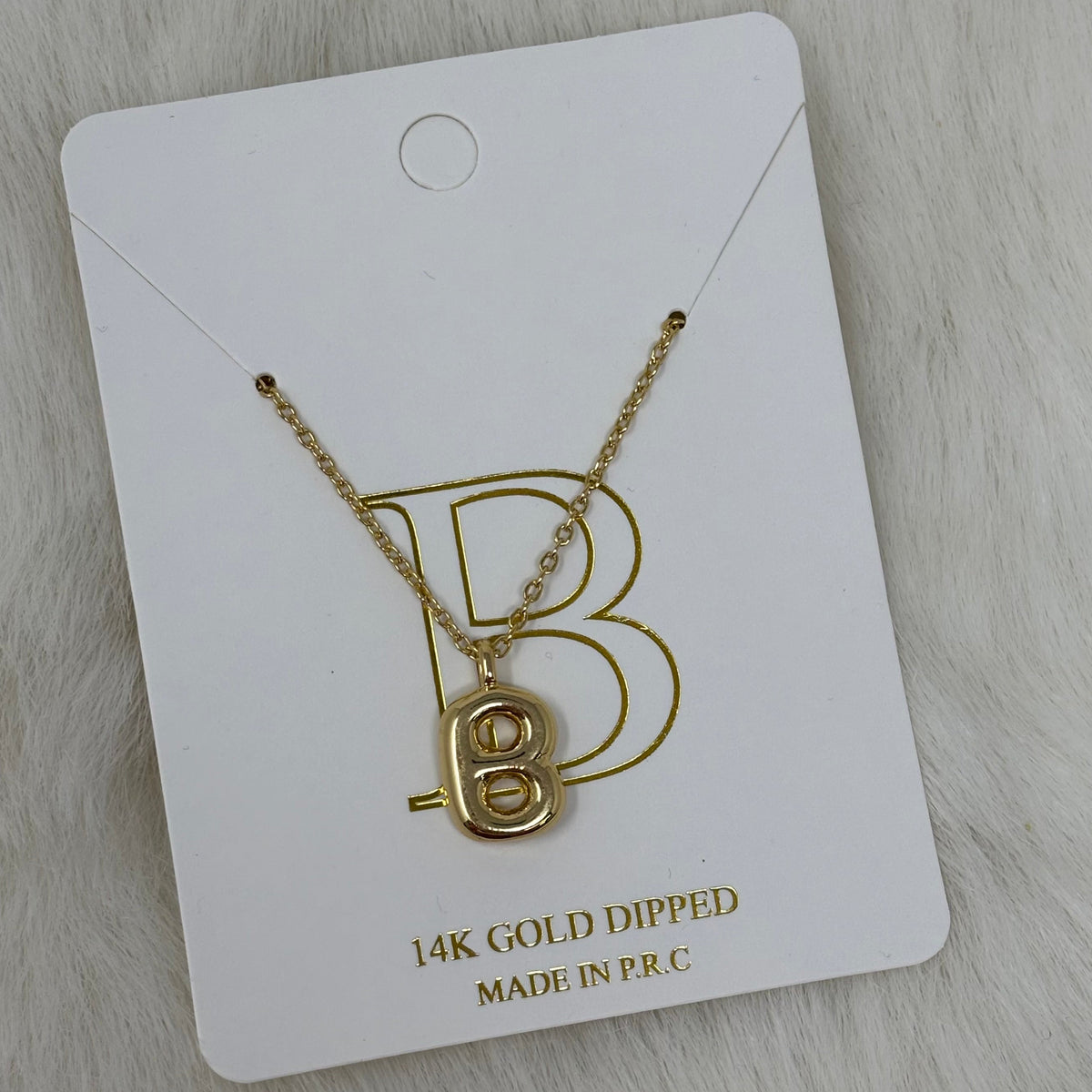 Sm Gold Bubble Initial Necklace