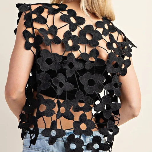 Floral Lace Vest Top O/S