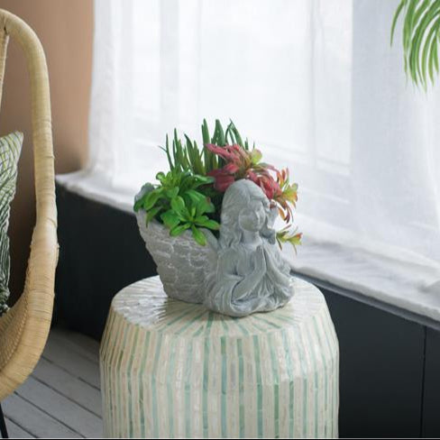 Cement Praying Angel Planter