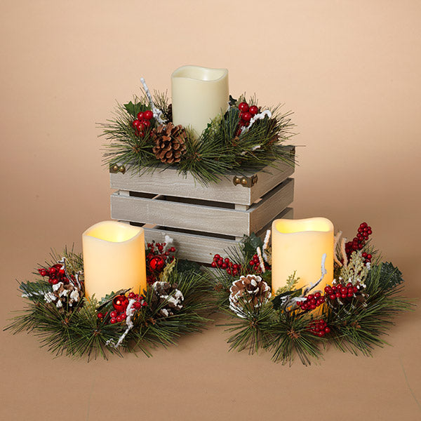 10&quot; Holiday Pine Candle Ring