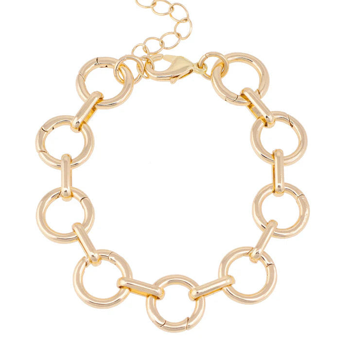 Juliette Charm Collector Bracelet Base in Shiny Gold