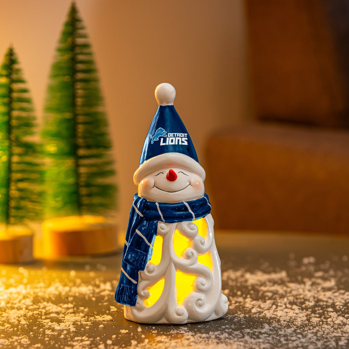 Detroit Lions Snowman Statue