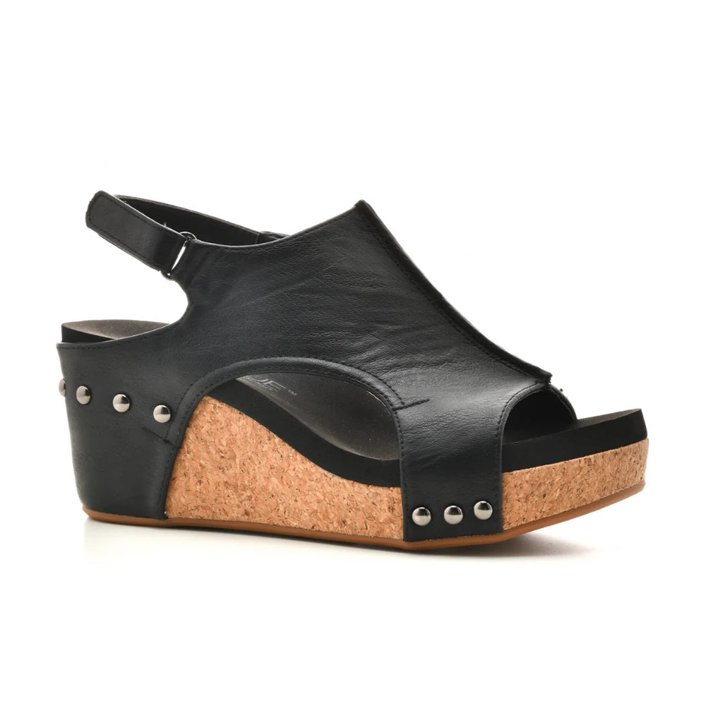 Corky&#39;s Women&#39;s Carley Wedge Sandal Smooth Black