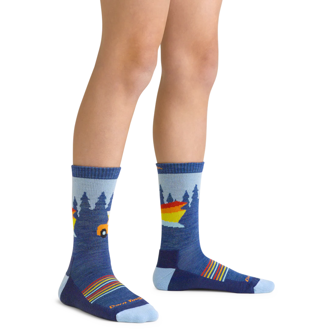 Kids Jr. Hike/Trek Van Wild Micro Crew Cushioned Lightweight Hiking Socks
