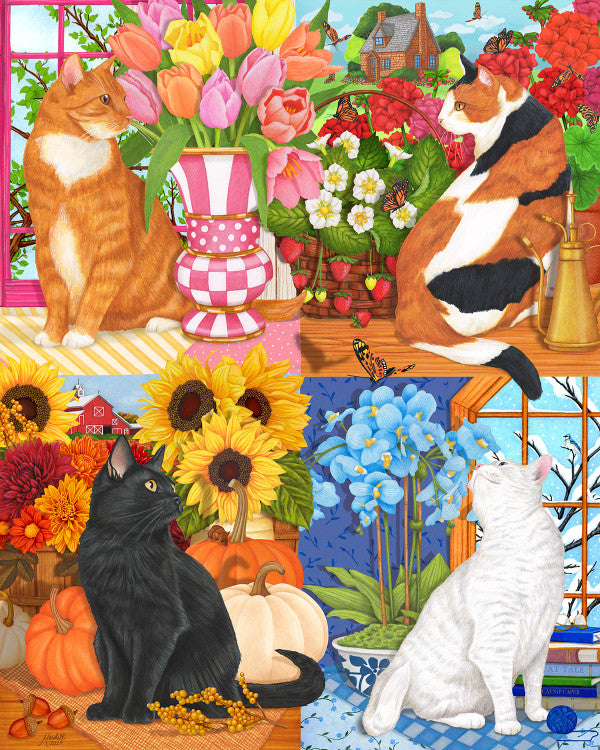 Four Seasons Cats 1000pc Puzzle