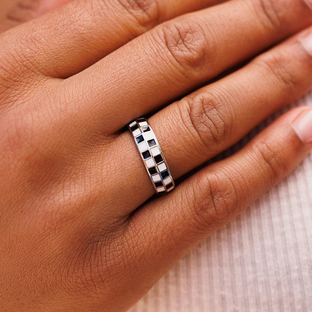 Gold Checkerboard Ring