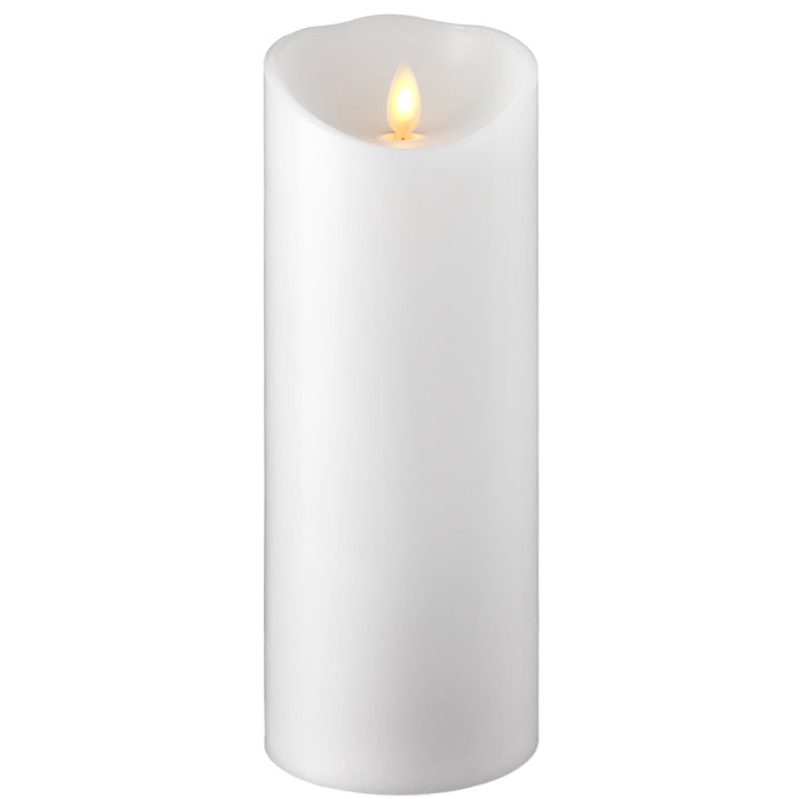 Push Flame White Pillar Candle