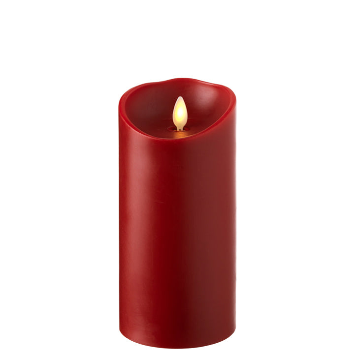 Push Flame Red Pillar Candle