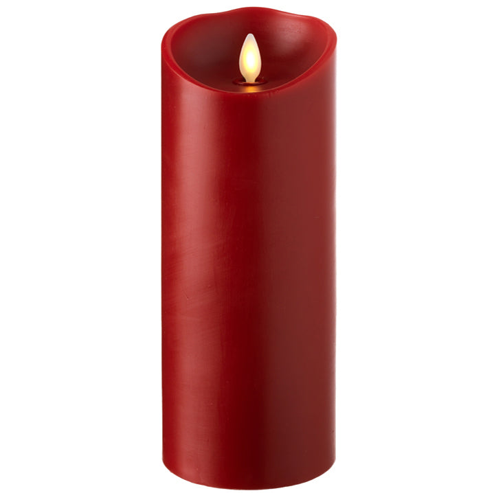 Push Flame Red Pillar Candle