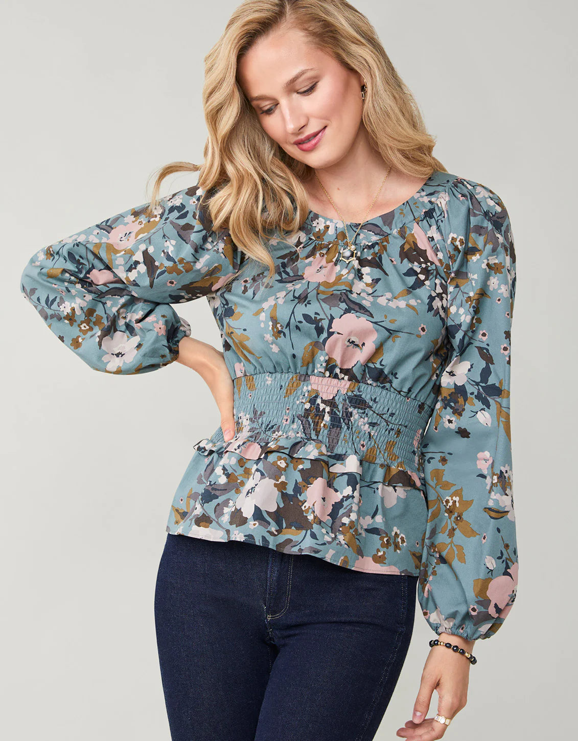 June Blouse Maritime Forest Wildflowers Mist