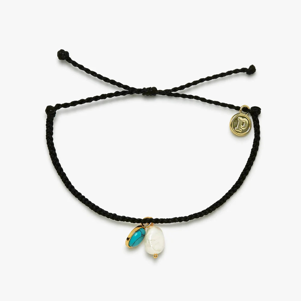 Pearl &amp; Turquoise Charm Bracelet Puravida