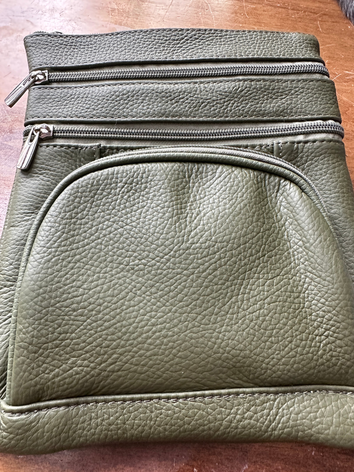 Leather crossbody on the go bag