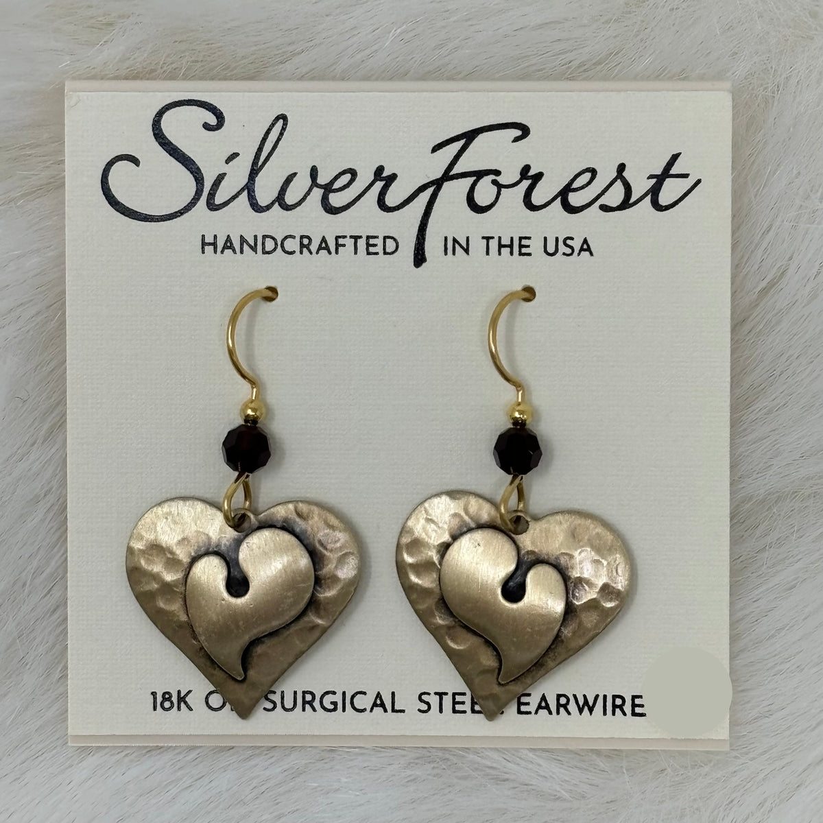 Heart on Heart w/ Bead Earrings