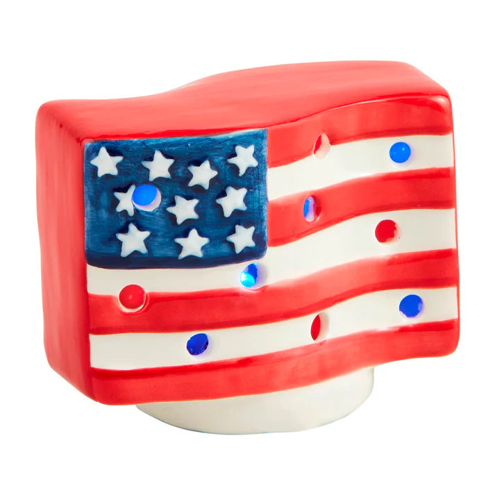 Light Up American Flag Sitter