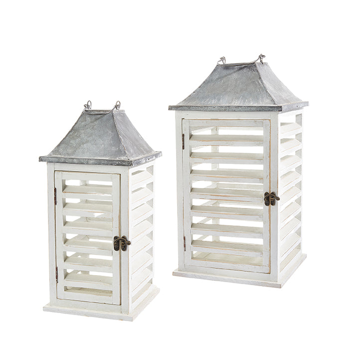 Wood &amp; Metal Shutter Lantern