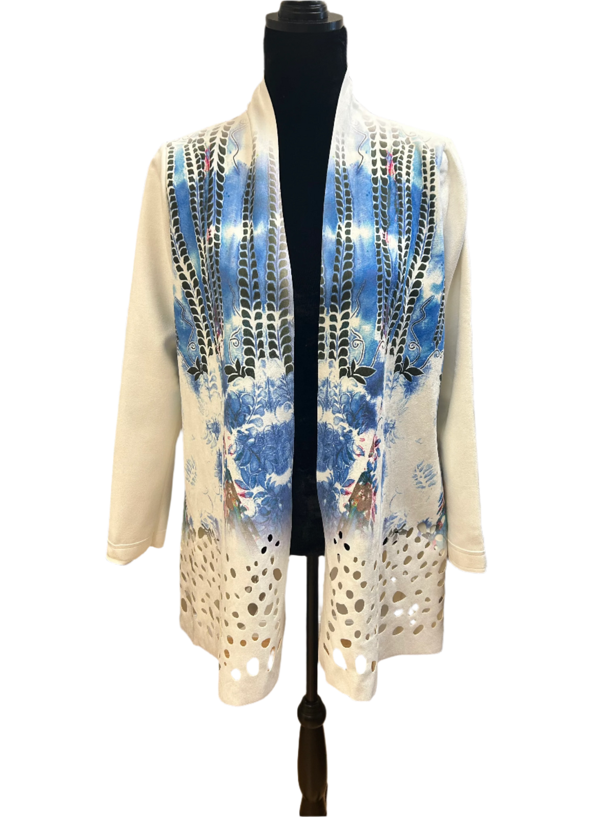Cream/Blue Soft Cardigan