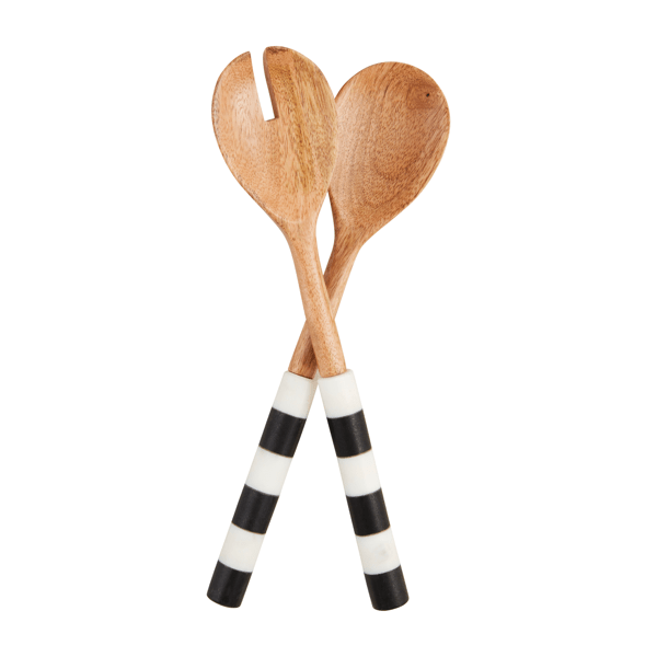 Striped Marble Salad Servers Set/2
