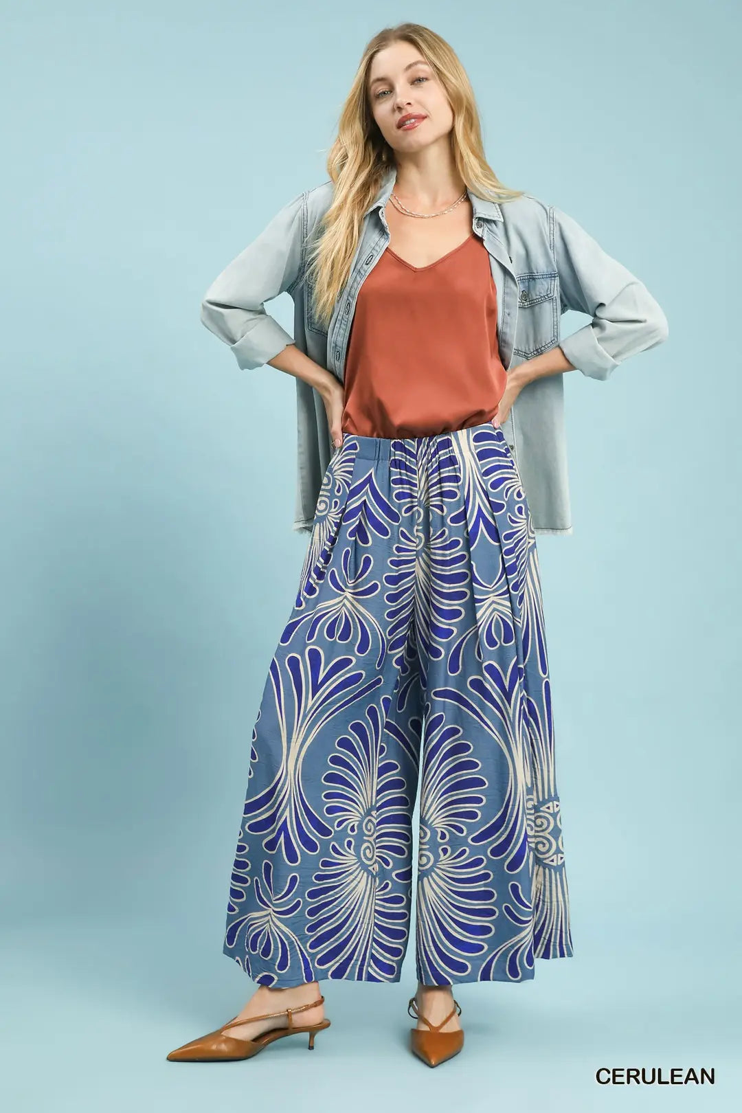 Tropical Swirl Wide Leg Pants